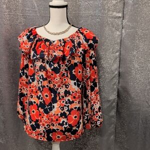 Michael Kors Floral Blouse - Red and Black
